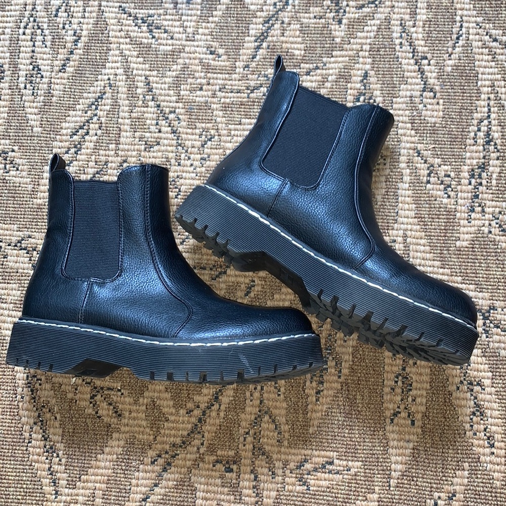 Black combat boots